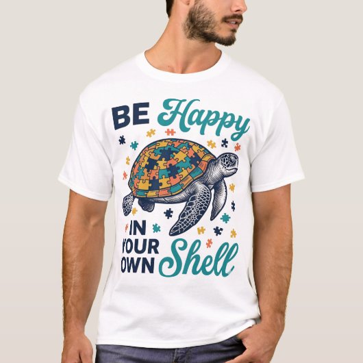 自分の殻の中で幸せに タートル Tシャツ (正面)
