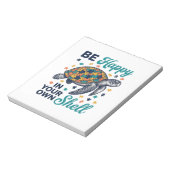 自分の殻の中で幸せに 甲羅つきTシャツ デザイン_1 ノートパッド (回転)