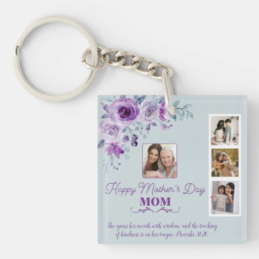 自分の母の日のコラージュフローラを作成 キーホルダー (正面)