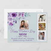 自分の母の日のコラージュフローラを作成 ポストカード (正面/裏面)