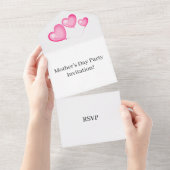 自分の母の日のパーティーを作成RSVPホワイト オールインワン招待状 (貼ってはがせる)