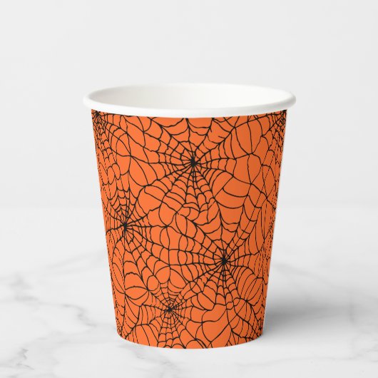 自分の毒の黒い未亡人スパイダーハロウィンくもの巣に名前を付ける 紙コップ (裏面)