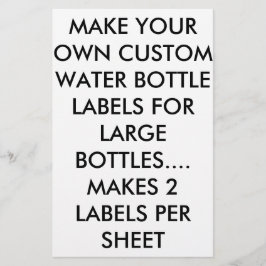 自分の水/ワインのボトルラベルを大きく作る チラシ