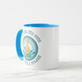 自分の池を見つけて、飛び散る可愛いダッキー(アヒルちゃん) マグカップ (正面左)