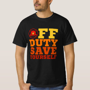 自分の消防救士の勤務外退職したで Tシャツ