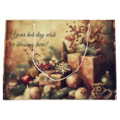 自分の温かいクリスマスプレゼントを作る ラージペーパーバッグ (正面)