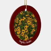 自分の濃い赤の写真を作パーソナライズされた成 セラミックオーナメント (右)