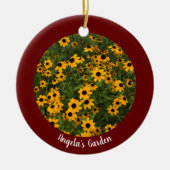 自分の濃い赤の写真を作パーソナライズされた成 セラミックオーナメント (正面)