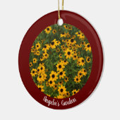 自分の濃い赤の写真を作パーソナライズされた成 セラミックオーナメント (左)