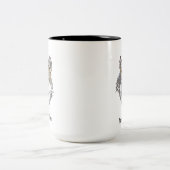 自分の灰色のオオカミを作る ツートーンマグカップ (中央)