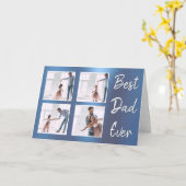 自分の父の日を作成するフォトコラージングブルー カード (黄色い花)