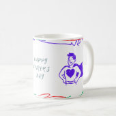 自分の父カラフルの日のよくはしゃぐマグカップを作成 コーヒーマグカップ (正面右)