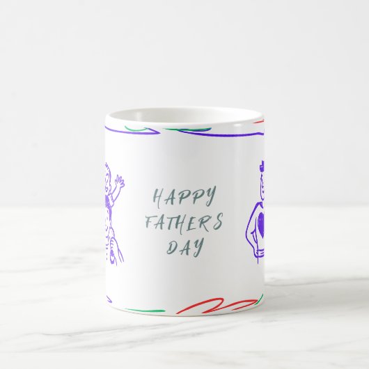 自分の父カラフルの日のよくはしゃぐマグカップを作成 コーヒーマグカップ (中央)
