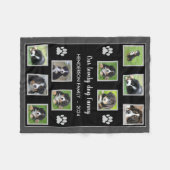 自分の犬のペットフォトコラージュを作成モノグラムのする フリースブランケット (正面(横))