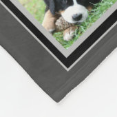 自分の犬のペットフォトコラージュを作成モノグラムのする フリースブランケット (角)