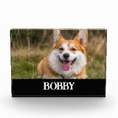 自分の犬の写真と名前を追加する フォトブロック (正面)