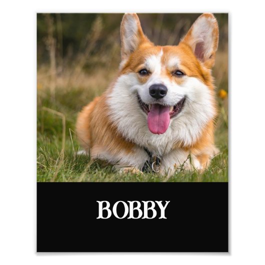 自分の犬の写真と名前を追加する フォトプリント            (正面)