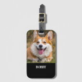 自分の犬の写真と名前を追加する ラゲッジタグ (正面縦)