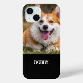 自分の犬の写真と名前を追加する iPhone 15ケース