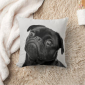 自分の犬の写真のパグをおもしろい追加 クッション (ブランケット)