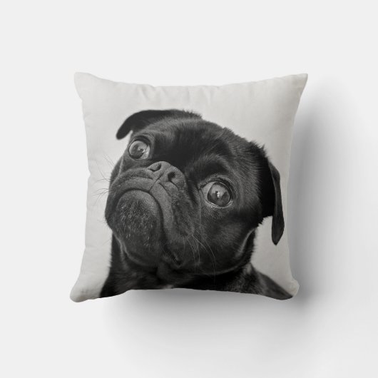 自分の犬の写真のパグをおもしろい追加 クッション (裏面)