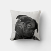 自分の犬の写真のパグをおもしろい追加 クッション (正面)