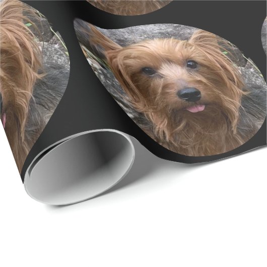 自分の犬の写真をパーソナライズされた作成する ラッピングペーパー (ロールコーナー)