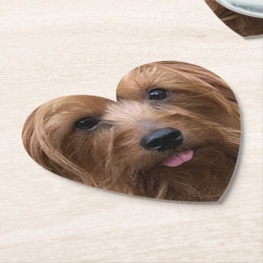 自分の犬の写真を作成カスタムするペットの子犬 ペーパーコースター (アングル)