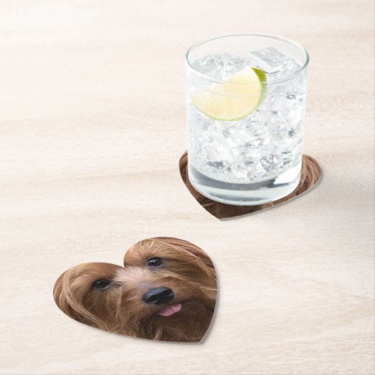 自分の犬の写真を作成カスタムするペットの子犬 ペーパーコースター (インサイチュ)