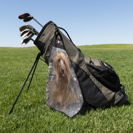 自分の犬の写真を作成カスタムする ゴルフタオル (グリーン)