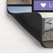 自分の犬の写真を追加するコラージュ紫 マウスパッド (コーナー)