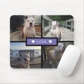 自分の犬の写真を追加するコラージュ紫 マウスパッド (マウス)