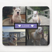 自分の犬の写真を追加するコラージュ紫 マウスパッド (正面)