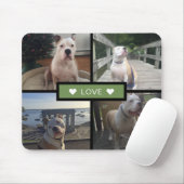 自分の犬の写真を追加するコラージュ緑 マウスパッド (マウス)