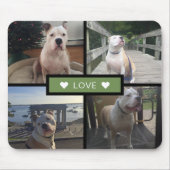 自分の犬の写真を追加するコラージュ緑 マウスパッド (正面)
