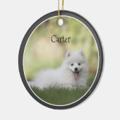 自分の犬の写真を追加カスタムする セラミックオーナメント (左)
