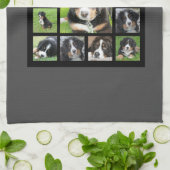 自分の犬の写真コラージュのモノグラム名を作成 キッチンタオル (折り畳み)