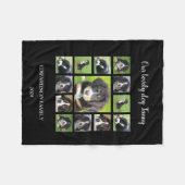 自分の犬の写真コラージュのモノグラム名を作成 フリースブランケット (正面(横))