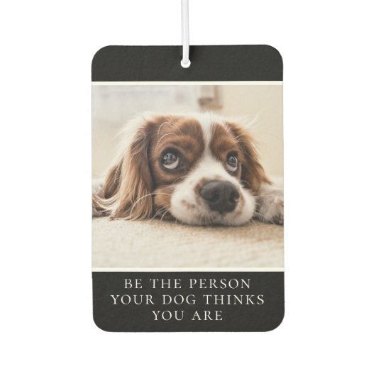 自分の犬の相手にな考える|写真黒 カーエアーフレッシュナー (正面)