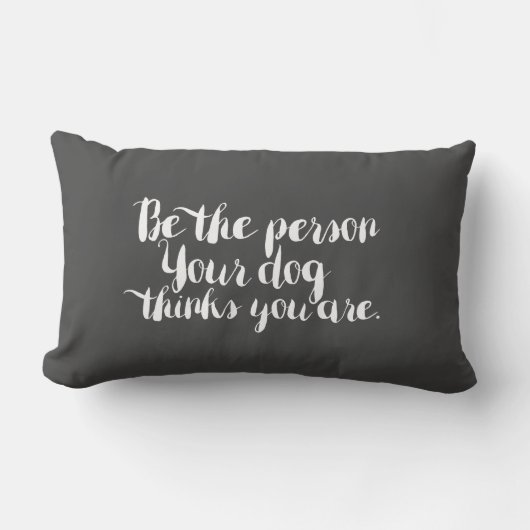 自分の犬の考え姿を枕にする ランバークッション (正面)