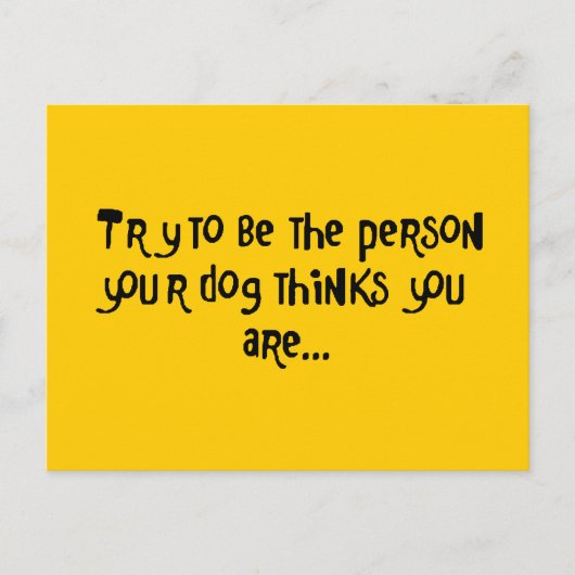 自分の犬のU Rの考え人になる ポストカード (正面)