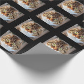 自分の猫の写真をパーソナライズされた作成する ラッピングペーパー (角)