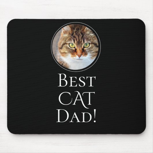 自分の猫の最高のパパ写真のパーソナライズされた作成 マウスパッド (正面)