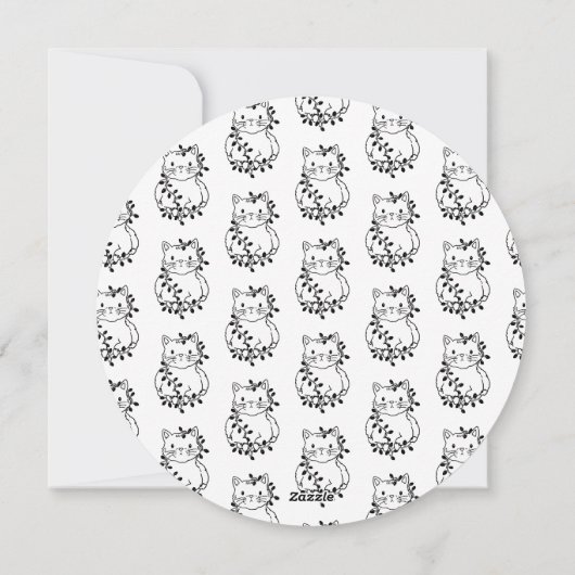 自分の猫サークルのクリスマスに色を付ける シーズンカード (裏面)