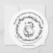 自分の猫サークルのクリスマスに色を付ける シーズンカード (正面)