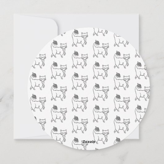 自分の猫サークルのクリスマスホリデーカードに色を付ける シーズンカード (裏面)