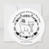 自分の猫サークルのクリスマスホリデーカードに色を付ける シーズンカード (正面)