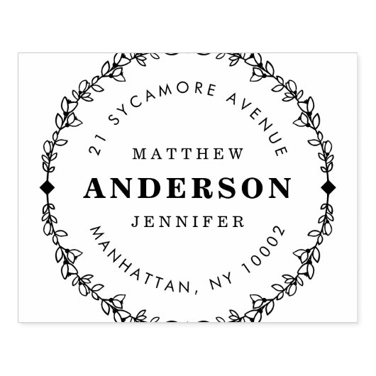 自分の獲得した素朴差出人住所の作成 ラバースタンプ (インプリント)