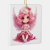 自分の甘いピンクのクリスマスエンジェルを作成 セラミックオーナメント (右)