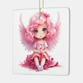 自分の甘いピンクのクリスマスエンジェルを作成 セラミックオーナメント (左)